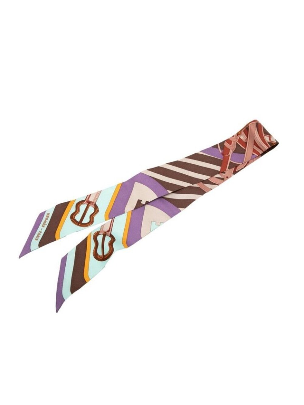 Hermes Twilly Coaching Scarf Multicolor Silk